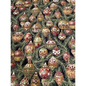 Robert Kaufman Holiday Flourish Quilting Fabric Cotton Fancy Christmas Ornaments
